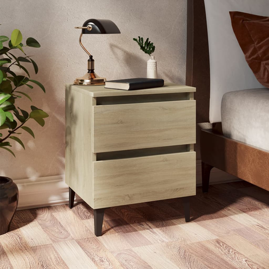 vidaXL Yöpöydät 2 kpl Sonoma-tammi 40x35x50 cm lastulevy