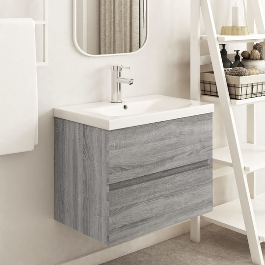 vidaXL Allaskaappi harmaa Sonoma 60x38,5x45 cm tekninen puu