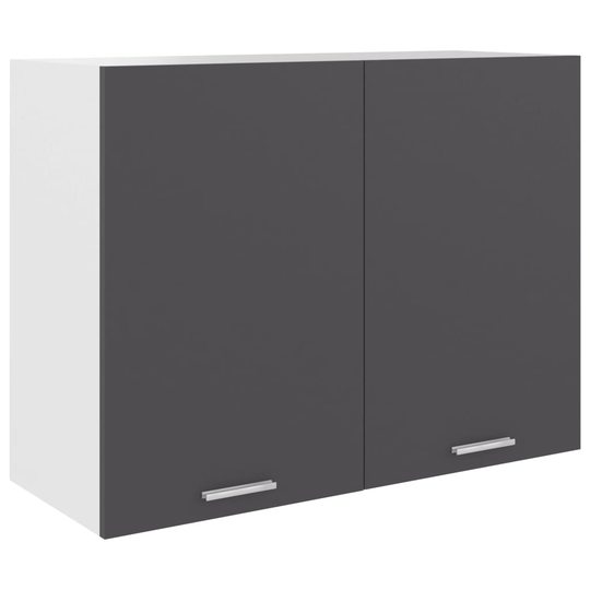 vidaXL Seinäkaappi harmaa 80x31x60 cm lastulevy