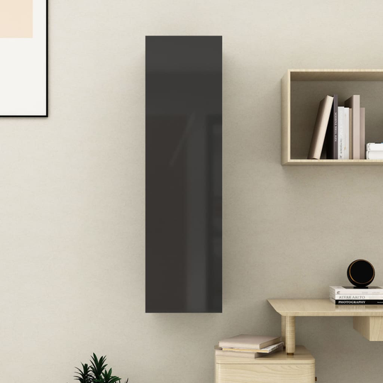 vidaXL TV-taso korkeakiilto musta 30,5x30x110 cm lastulevy