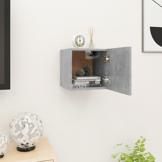 vidaXL Seinäkiinnitettävä TV-taso betoninharmaa 30,5x30x30 cm