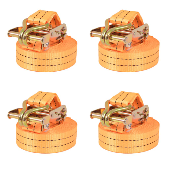vidaXL Räikkä kuormaliinat 4 kpl 1 tonnia 6mx38mm Oranssi