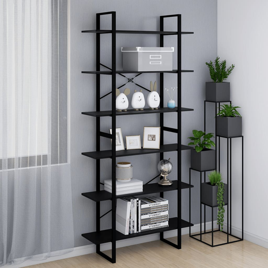 vidaXL Korkea kaappi musta 100x30x210 cm täysi mänty