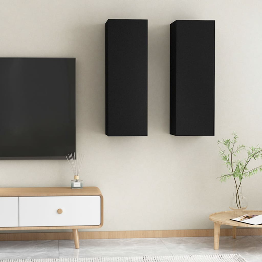 vidaXL TV-tasot 2 kpl musta 30,5x30x90 cm lastulevy