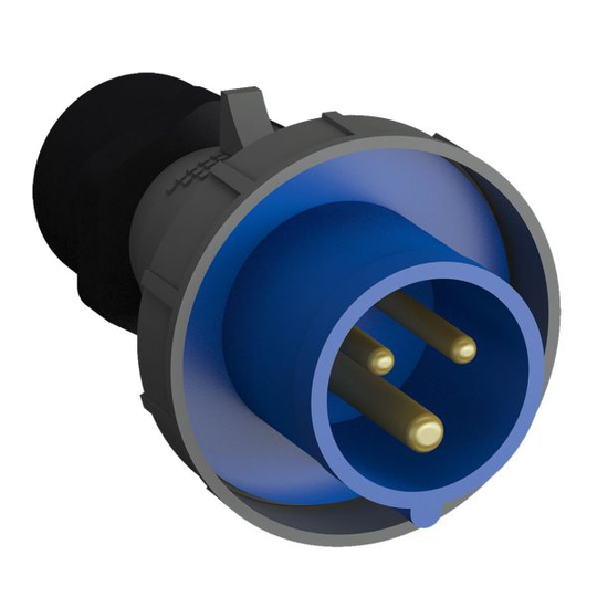 ABB 2CMA102296R1000 Pistotulppa pikaliitettävä, tärinänkestävä Sininen, 16 A, 3-napainen, 72 mm