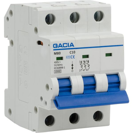 Gacia 4021163062 Automaattisulake 3-napainen, 10kA 20A